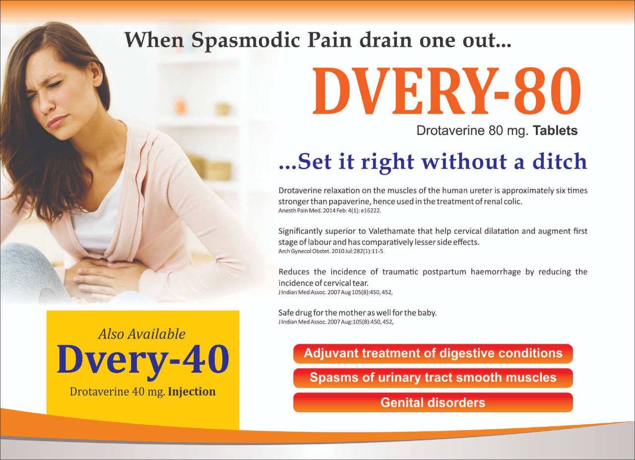 DVERY-80 Tablets & DVERY-40 Injection (Drotaverine)