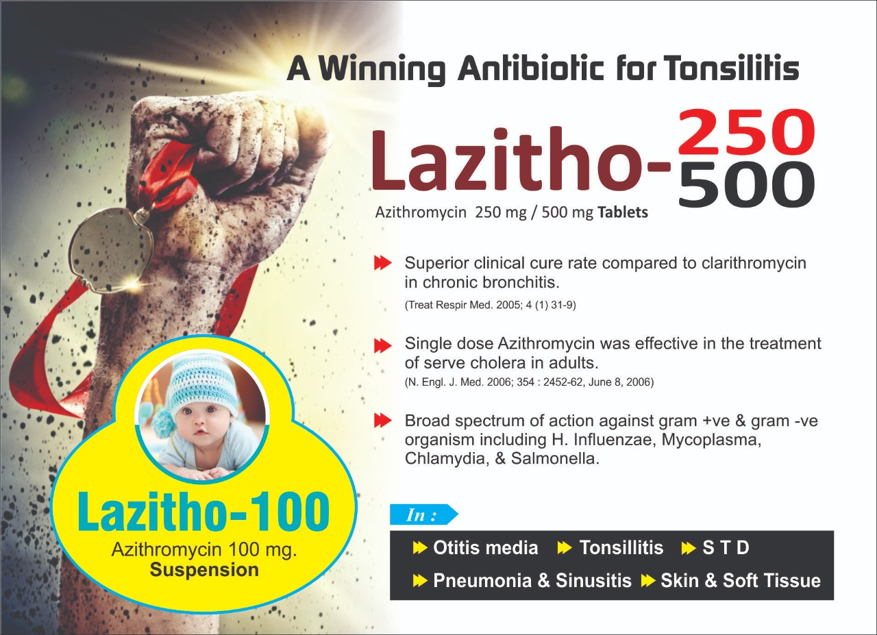 Lazitho-250/500 Tablets & Lazitho-100 Suspension (Azithromycin)